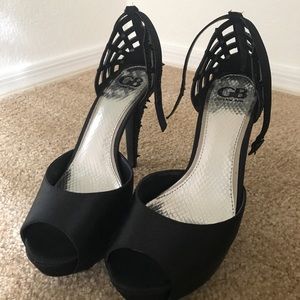 Gianni Bini studded peep toe heels.
